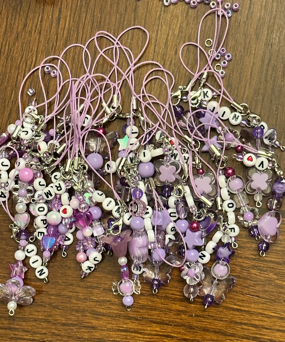 BTS Concert Freebies Pack - 'BIAS' Bling Purple ARMY Bomb Charms (Pack of 15)