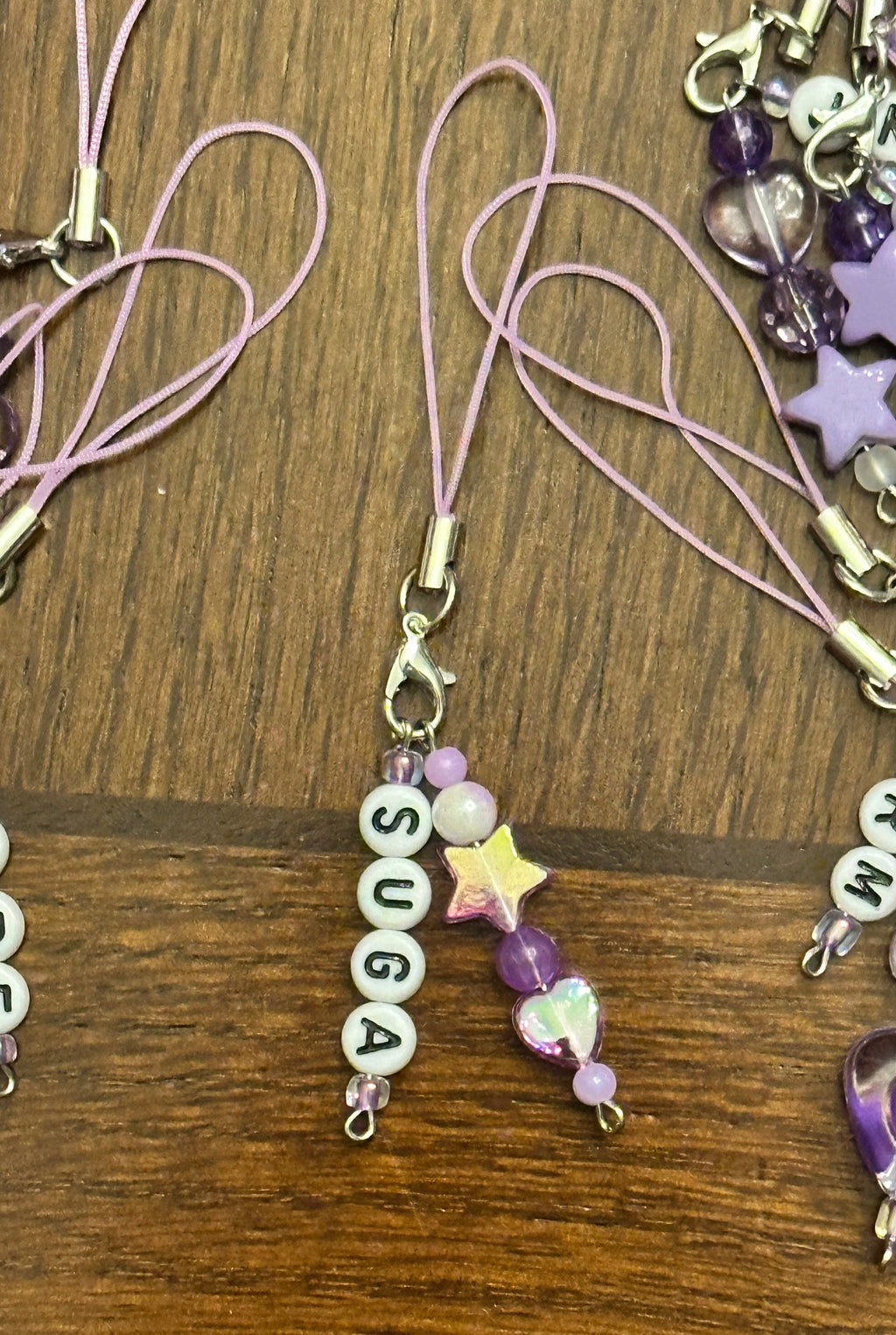 BTS Concert Freebies Pack - 'BIAS' Bling Purple ARMY Bomb Charms (Pack of 15)