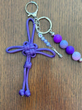 Dongsimgyol Knot, featuring stacked silicone beads - your choice of 'BTS" or Bias - RM, Jin, Suga, J-Hope, Jimin, V, JK. Microphone charm featured here, as one of your choices.