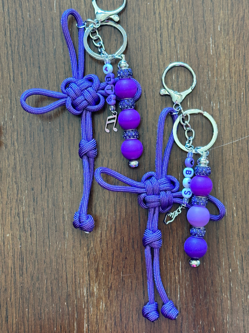 Dongsimgyol Knot, featuring beaded spacers - your choice of 'BTS" or Bias - RM, Jin, Suga, J-Hope, Jimin, V, JK. Along with your choice of charm - please see variances for choices.